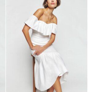 Reformation White Linen Maxi Dress, Size 6